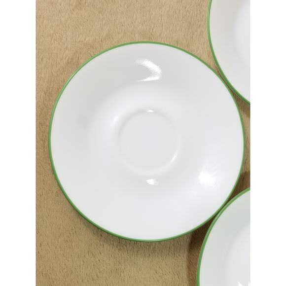 Corelle by Corning Spring Meadow Green Trim Saucer Plate 6" Made in USA Vintage - Picture 6 of 13